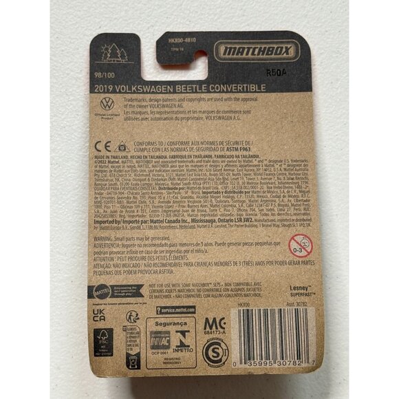 Matchbox 2019 VW Beetle Convertible Diecast Car 1:64 - Picture 5 of 5